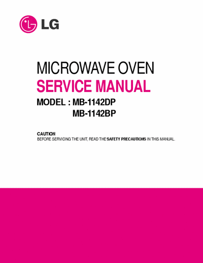 LG mb-1142dp service manual microwave lg